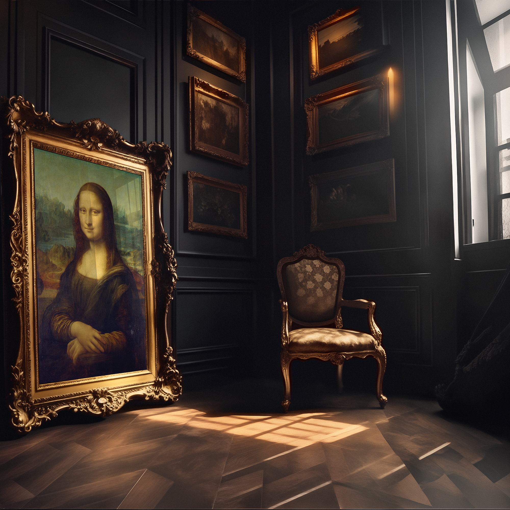 Mona Lisa by Leonardo da Vinci Metal Print, Dark Academia, Gothic Art, Classic Art