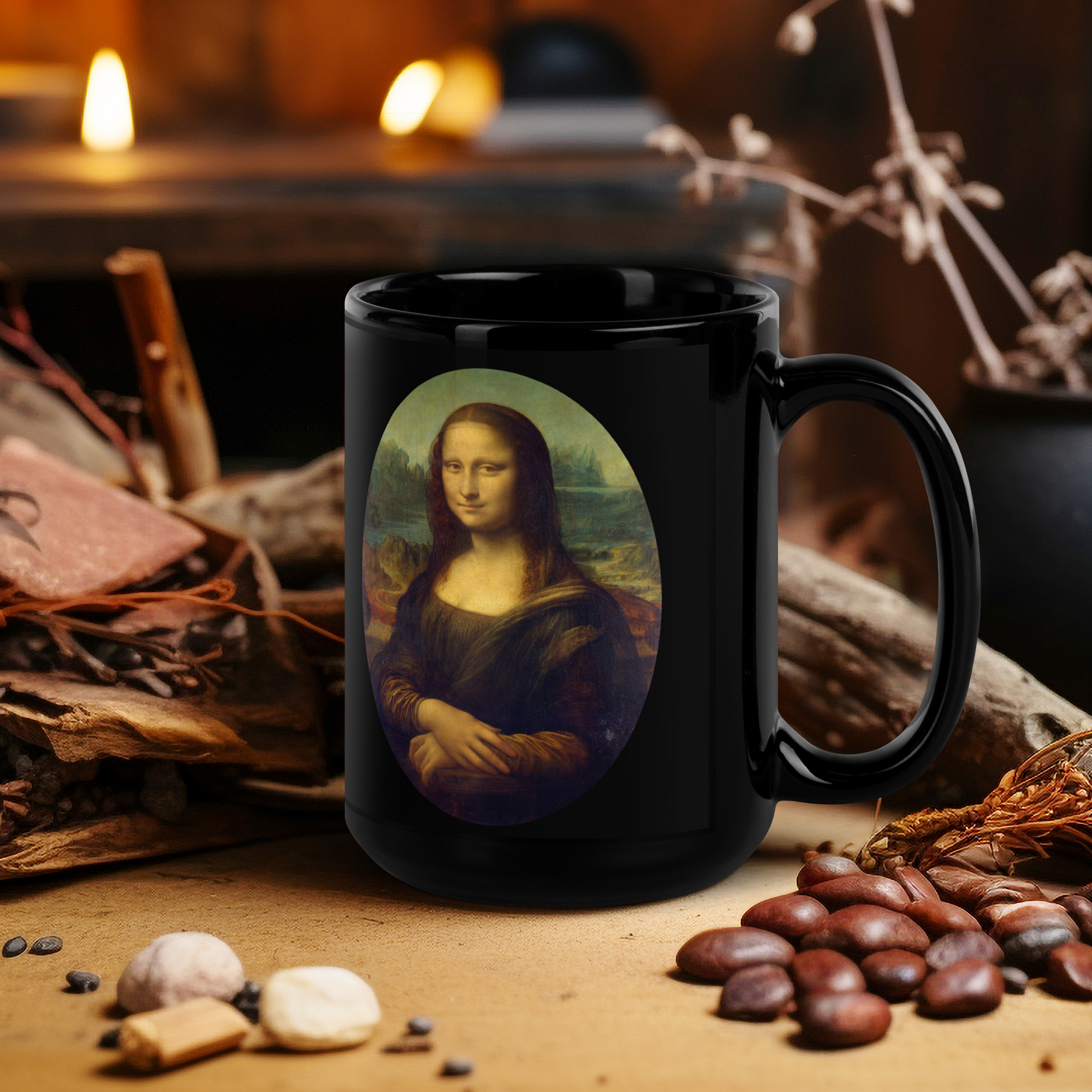 Mona Lisa by Leonardo da Vinci Mug, Dark Academia, Gothic Art, Macabre