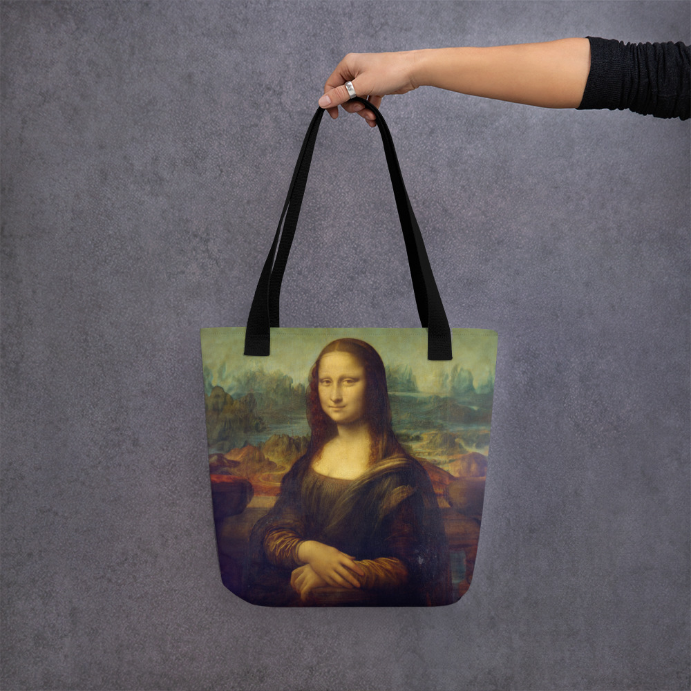 Mona Lisa by Leonardo da Vinci Tote Bag, Dark Academia, Gothic Art, Macabre