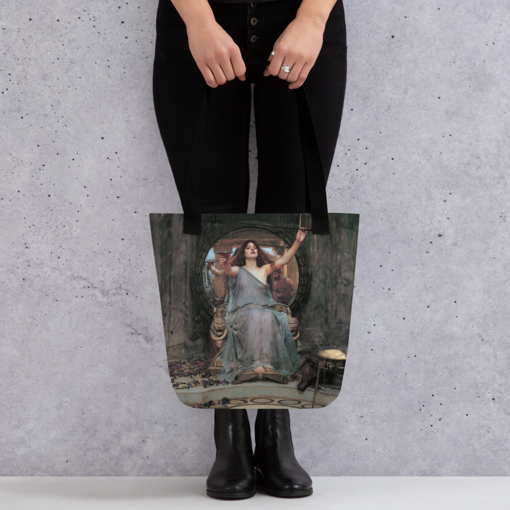 Circe Offering the Cup to Odysseus by John William Waterhouse Tote Bag Dark Academia, Gothic Art, Macabre, Boho, Bohemian
