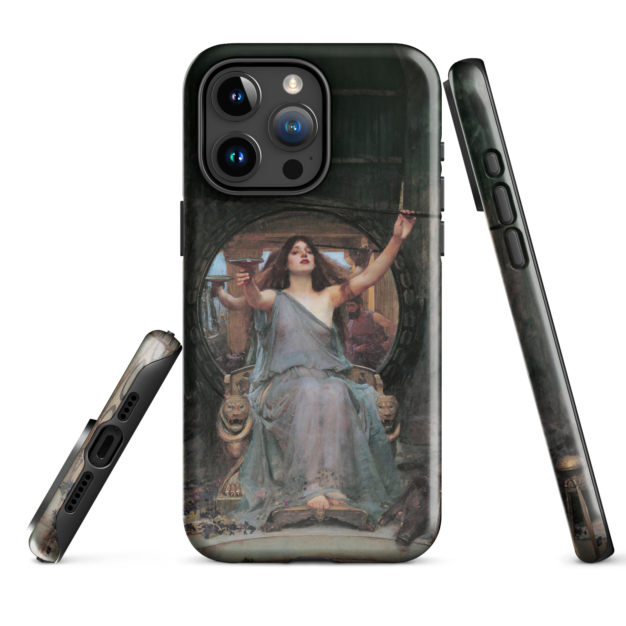 Circe Offering the Cup to Odysseus by John William Waterhouse iPhone Tough Case 14-15 Plus Pro Max, Dark Academia, Gothic Art, Macabre