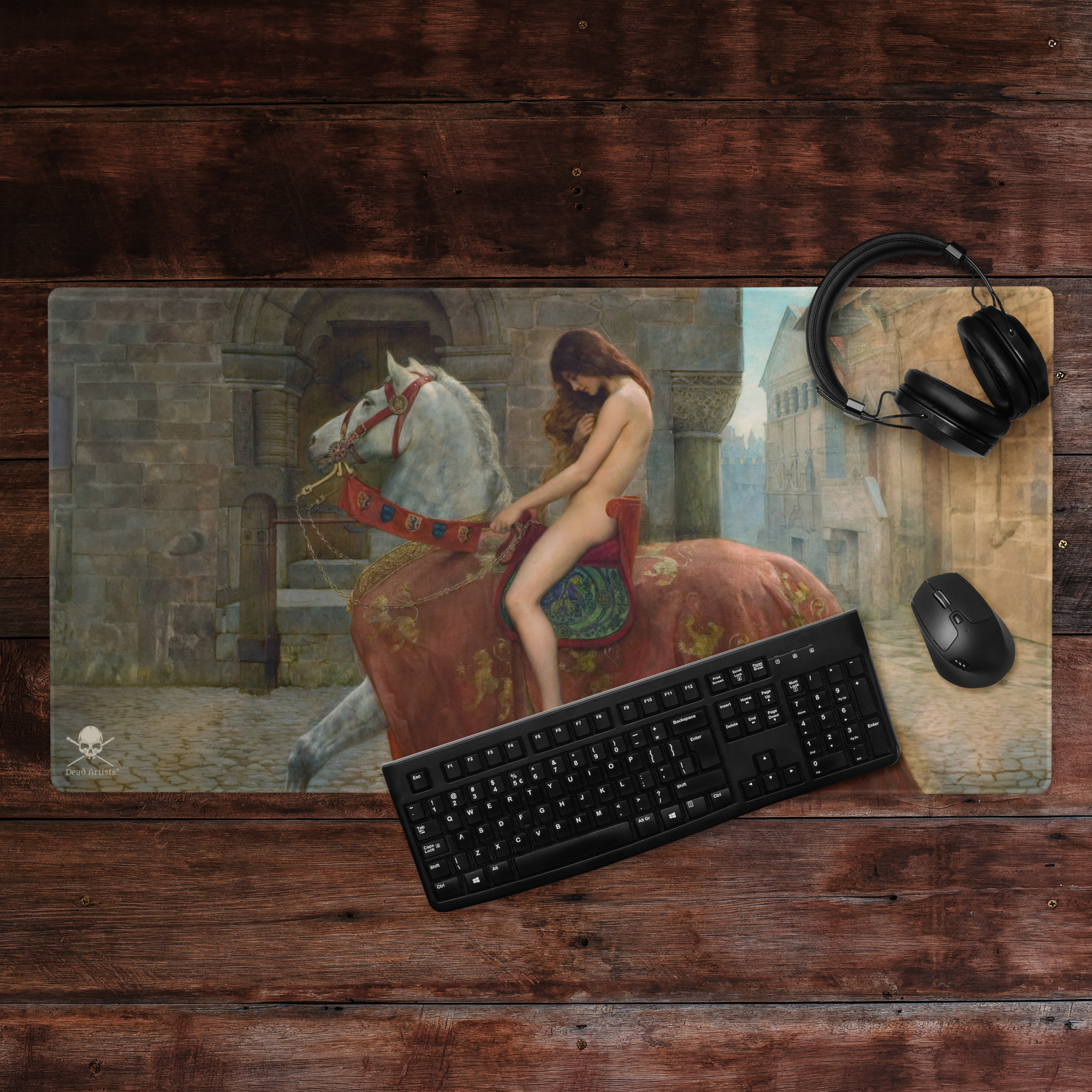 Lady Godiva by John Collier Desk Mat Mouse Pad, Dark Academia, Gothic Art, Macabre