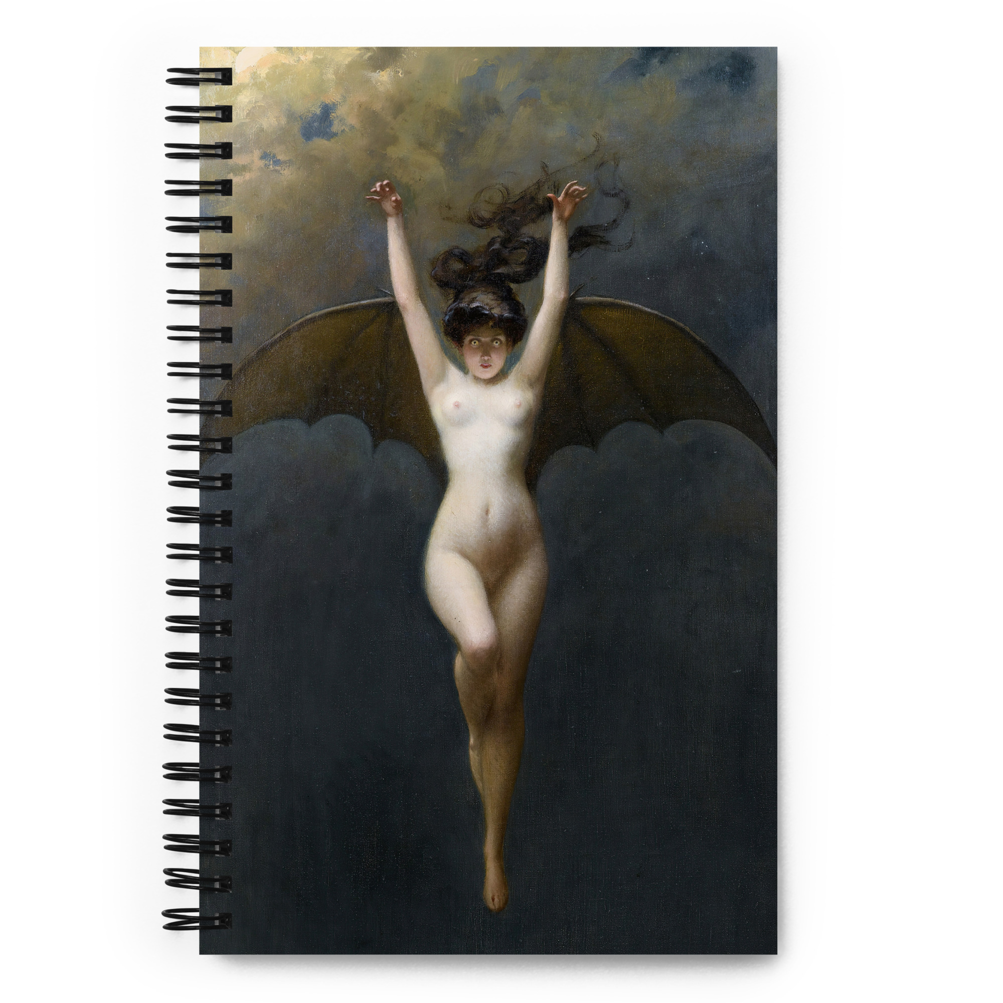 The Bat-Woman (La Femme Chauve-Souris) Spiral Notebook by Albert Joseph Pénot. Dark Academia, Gothic Art, Macabre, Wall Decor.