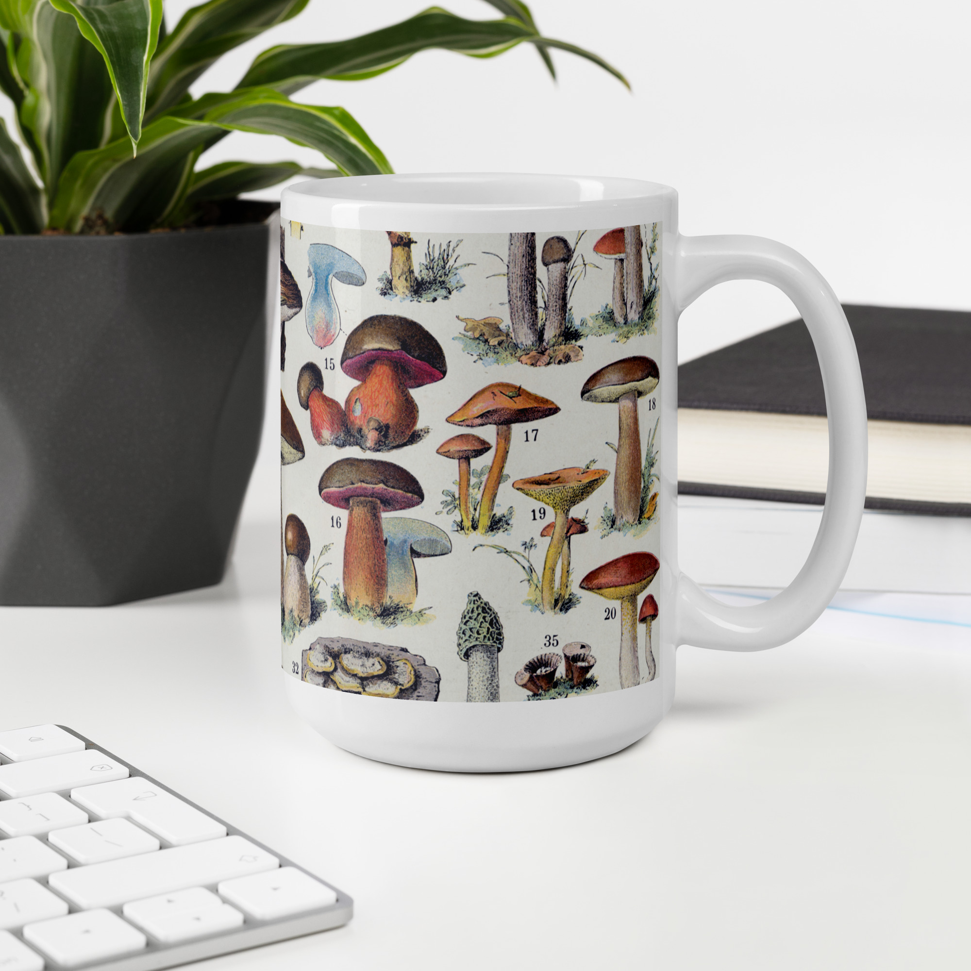 Mushroom Science by Adolphe Millot Ceramic Mug